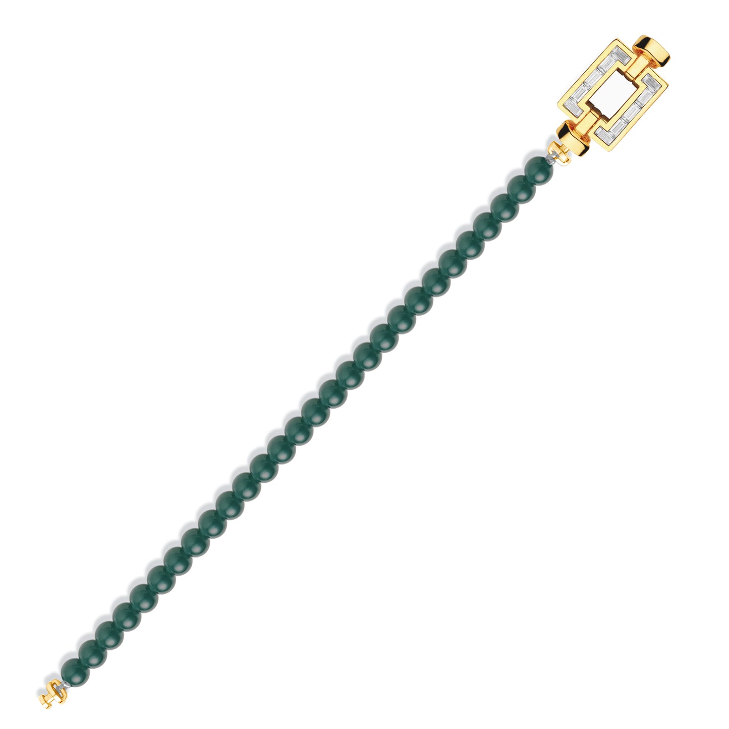 Regalia 18-Carat Gold Opus XL Baguette Diamonds Gemstone Beads Bracelet
