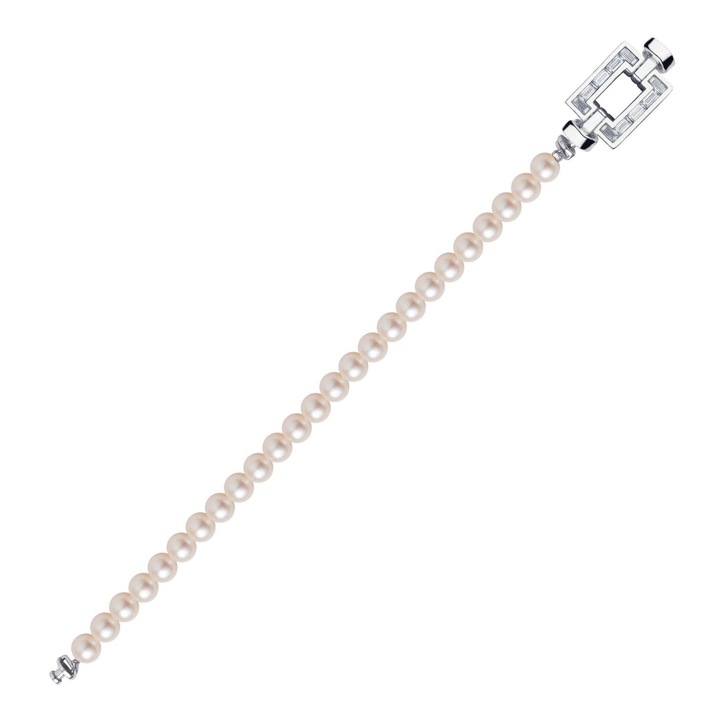 Regalia Platinum Opus XL Baguette Diamonds Gemstone Beads Bracelet