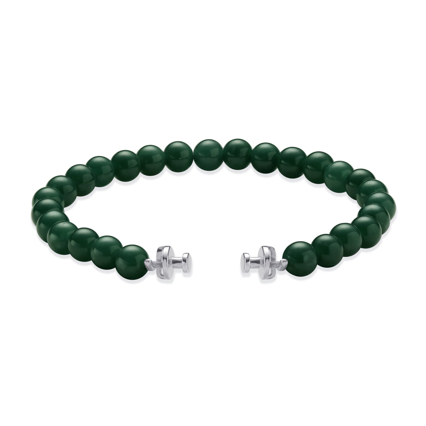Regalia 6mm Jadeite Bracelet 925 Silver Link