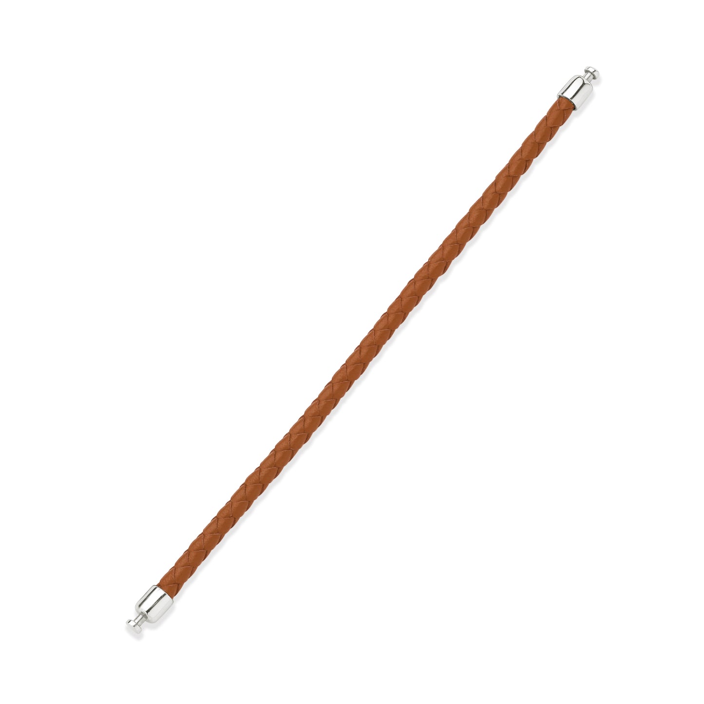 Regalia 4mm Tan Brown Calf Leather Strap 925 Silver Link