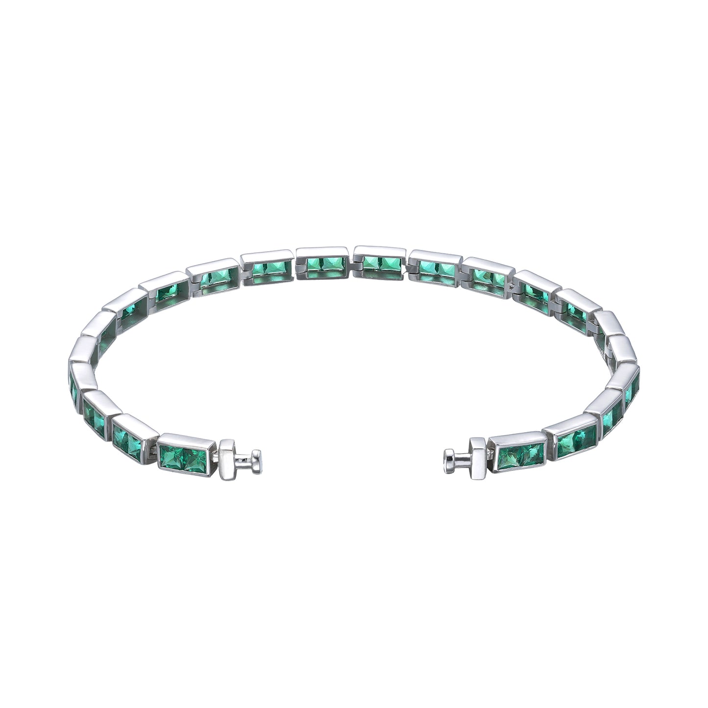 Regalia Platinum PT950 Square Emeralds Eternity Bracelet
