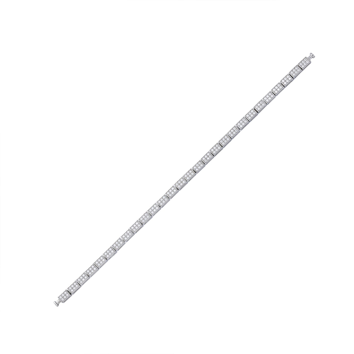 Regalia Platinum PT950 Diamond Pave Rectangular Eternity Bracelet