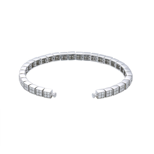 Regalia Platinum PT950 Diamond Pave Square Eternity Bracelet