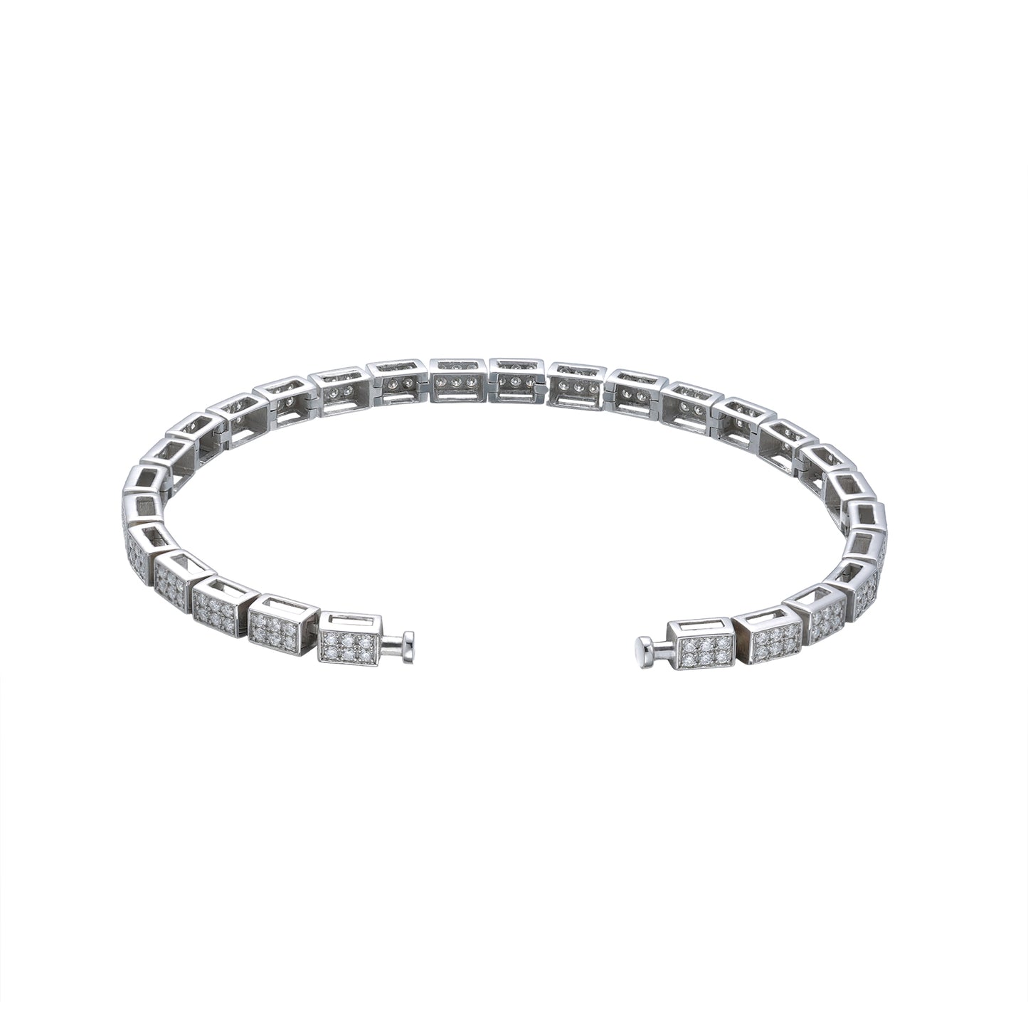 Regalia Platinum PT950 Diamond Pave Rectangular Eternity Bracelet