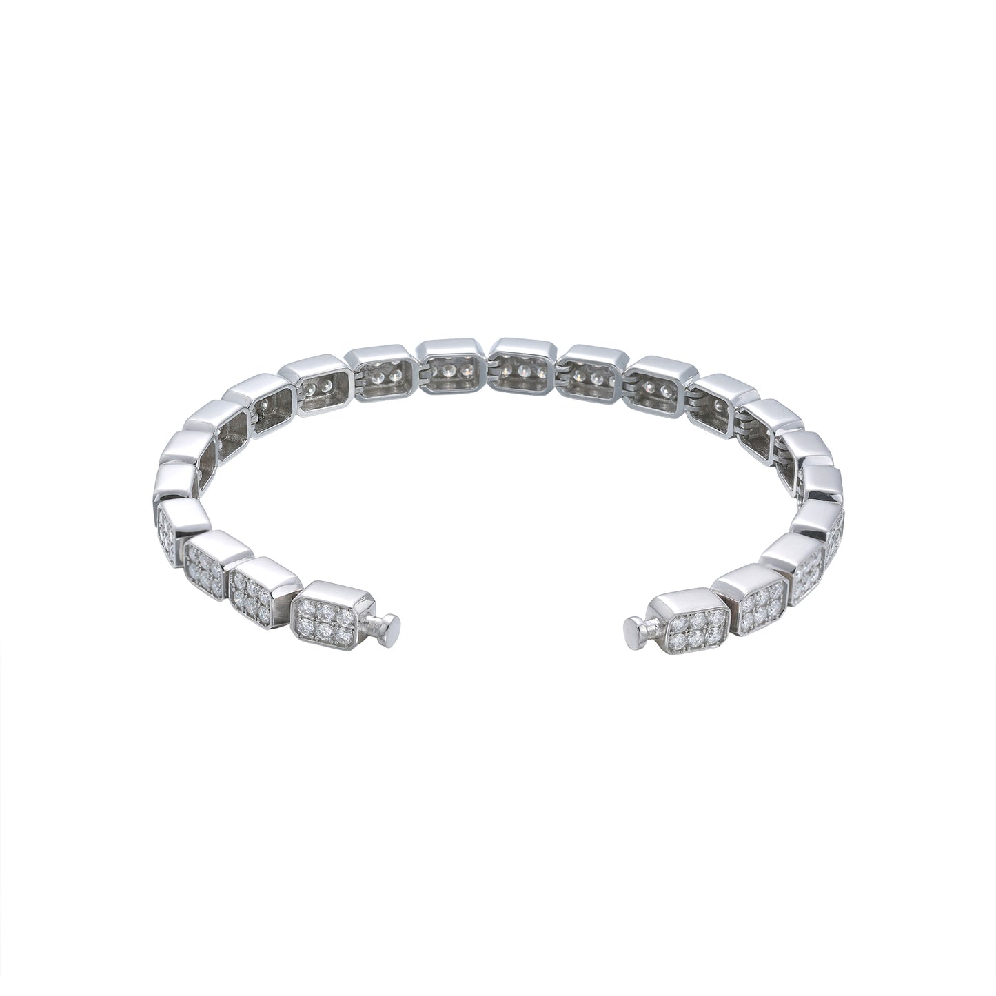 Regalia Platinum PT950 Diamond Pave Octagon Eternity Bracelet