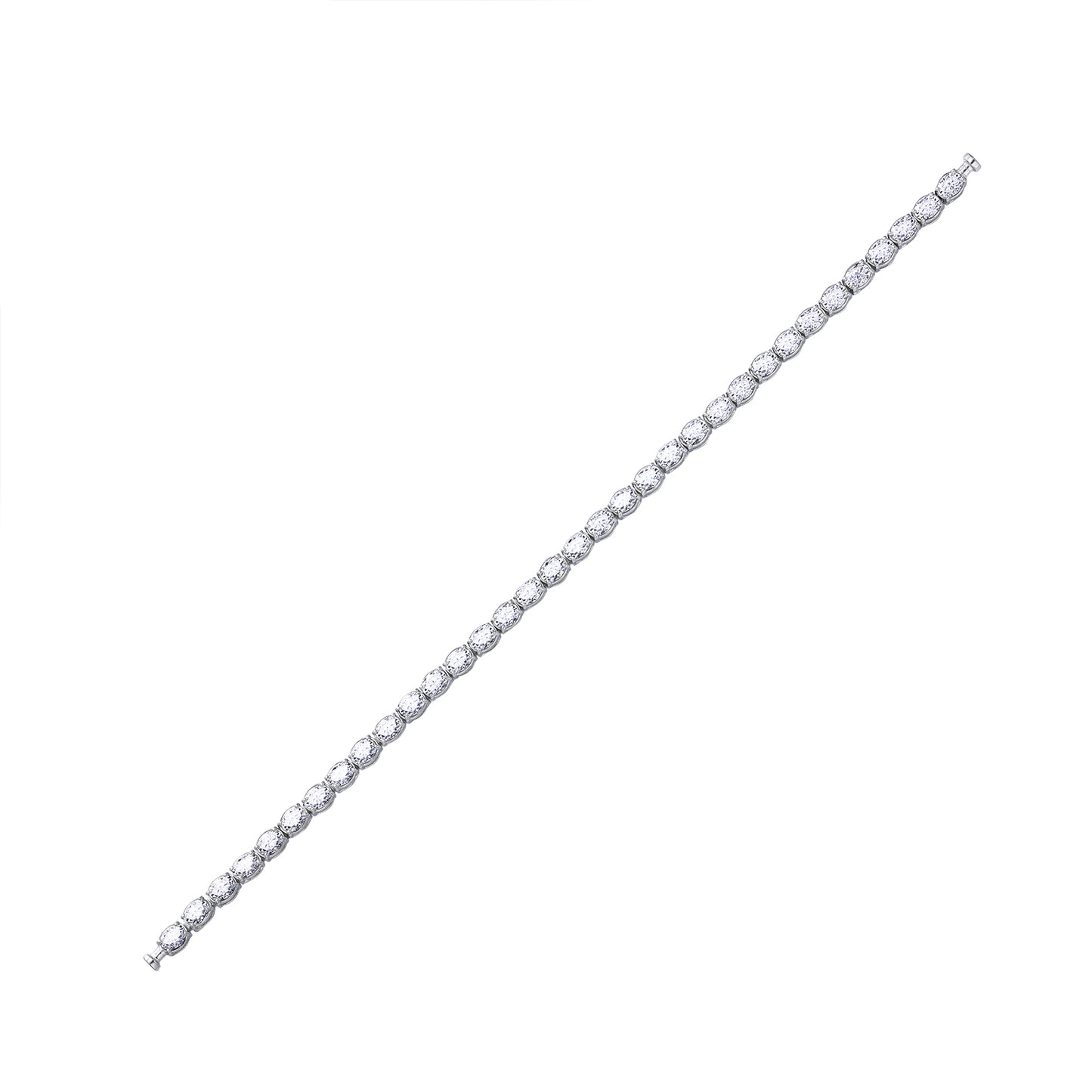 Regalia Platinum PT950 Oval Diamond Eternity Bracelet