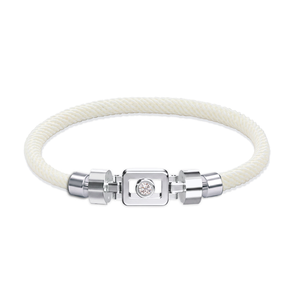 Diamond 925 Silver with Nylon XOXO Bracelet