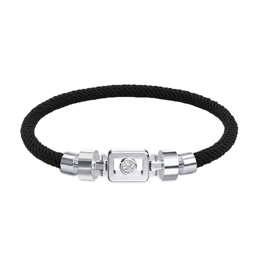 Diamond 925 Silver with Nylon XOXO Bracelet
