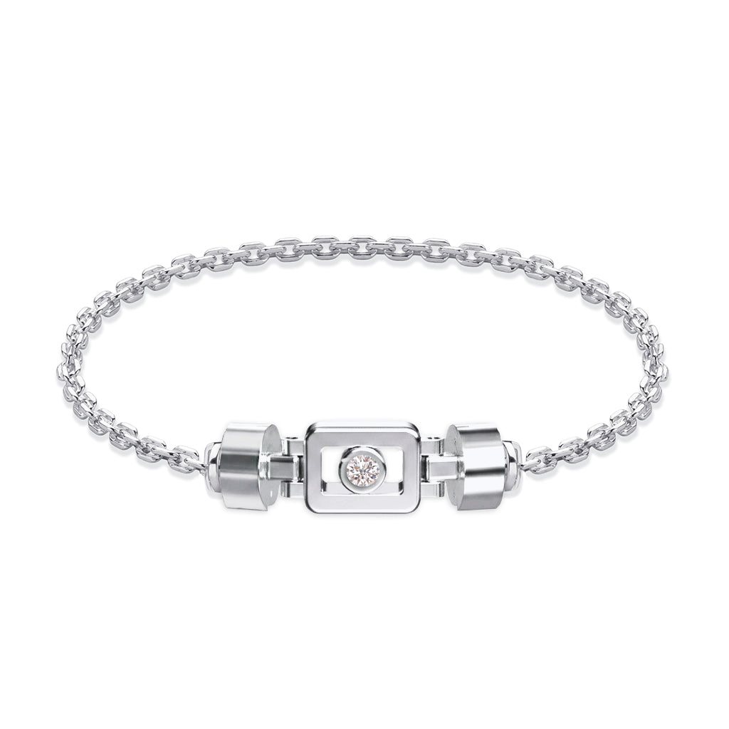 Diamond 925 Silver with Silver Link XOXO Bracelet