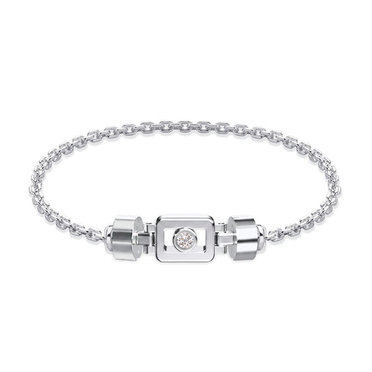 Diamond 925 Silver with Silver Link XOXO Bracelet