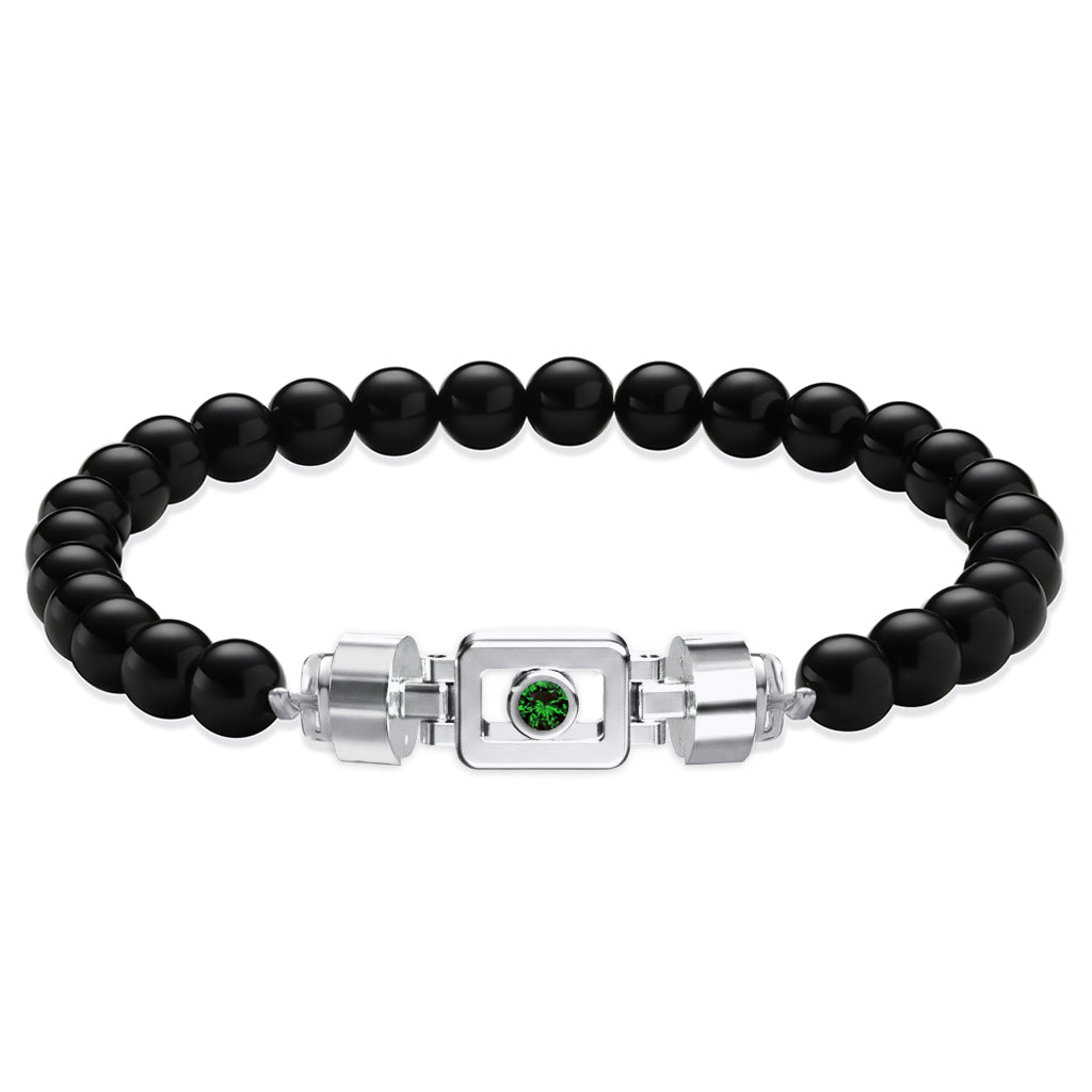 Tsavorite 925 Silver with Gemstone XOXO Bracelet
