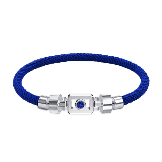 Blue Sapphire 925 Silver with Nylon XOXO Bracelet