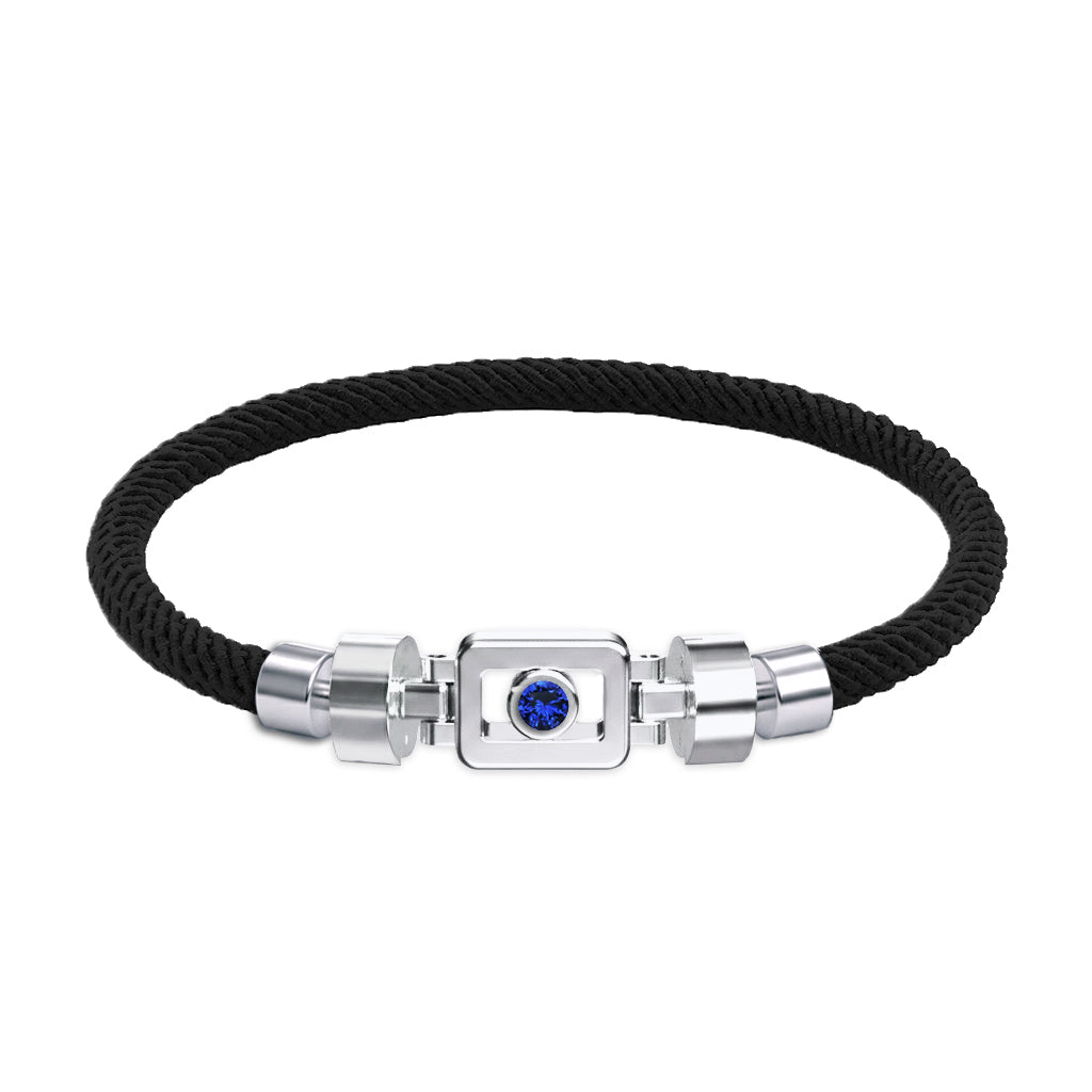 Blue Sapphire 925 Silver with Nylon XOXO Bracelet