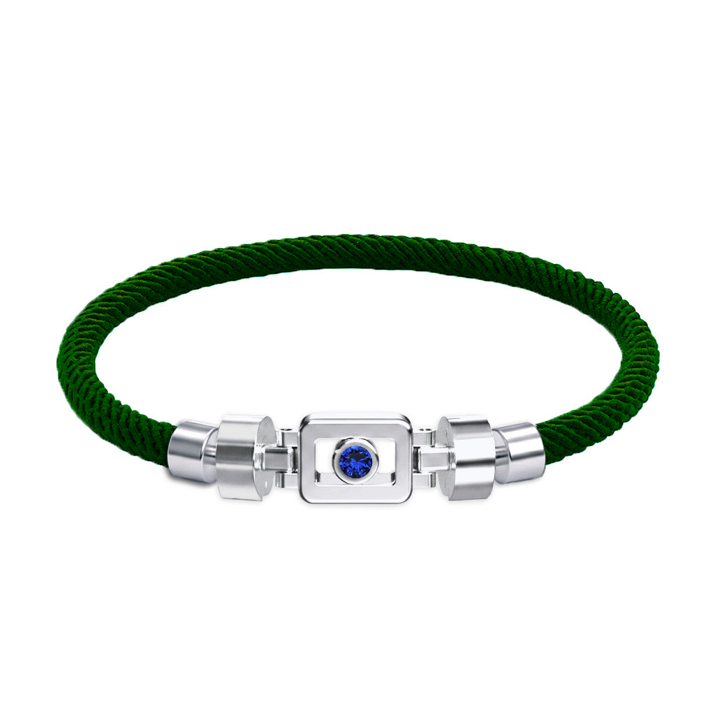 Blue Sapphire 925 Silver with Nylon XOXO Bracelet