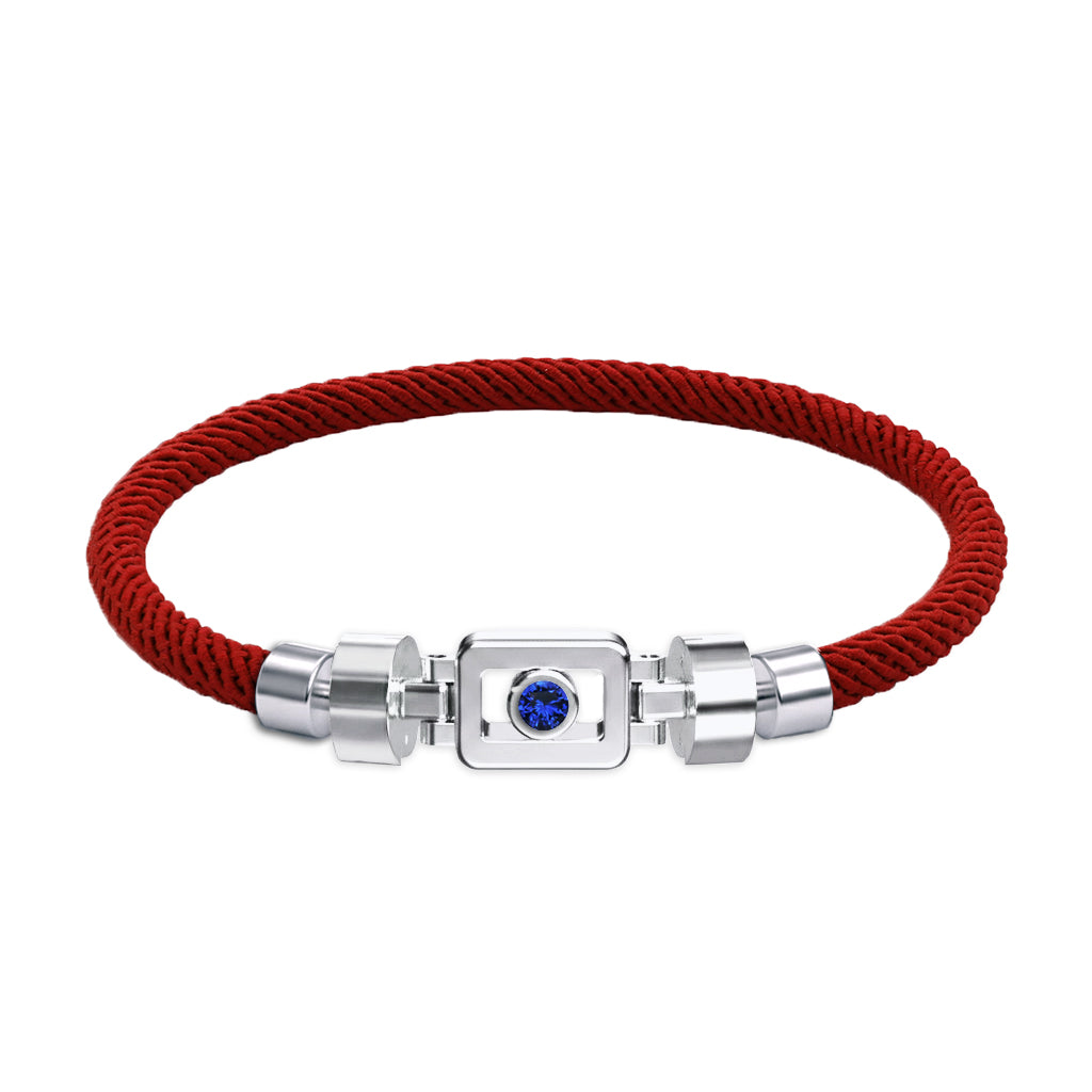 Blue Sapphire 925 Silver with Nylon XOXO Bracelet