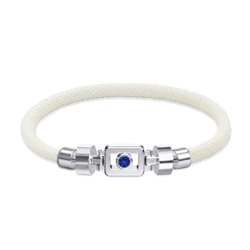 Blue Sapphire 925 Silver with Nylon XOXO Bracelet