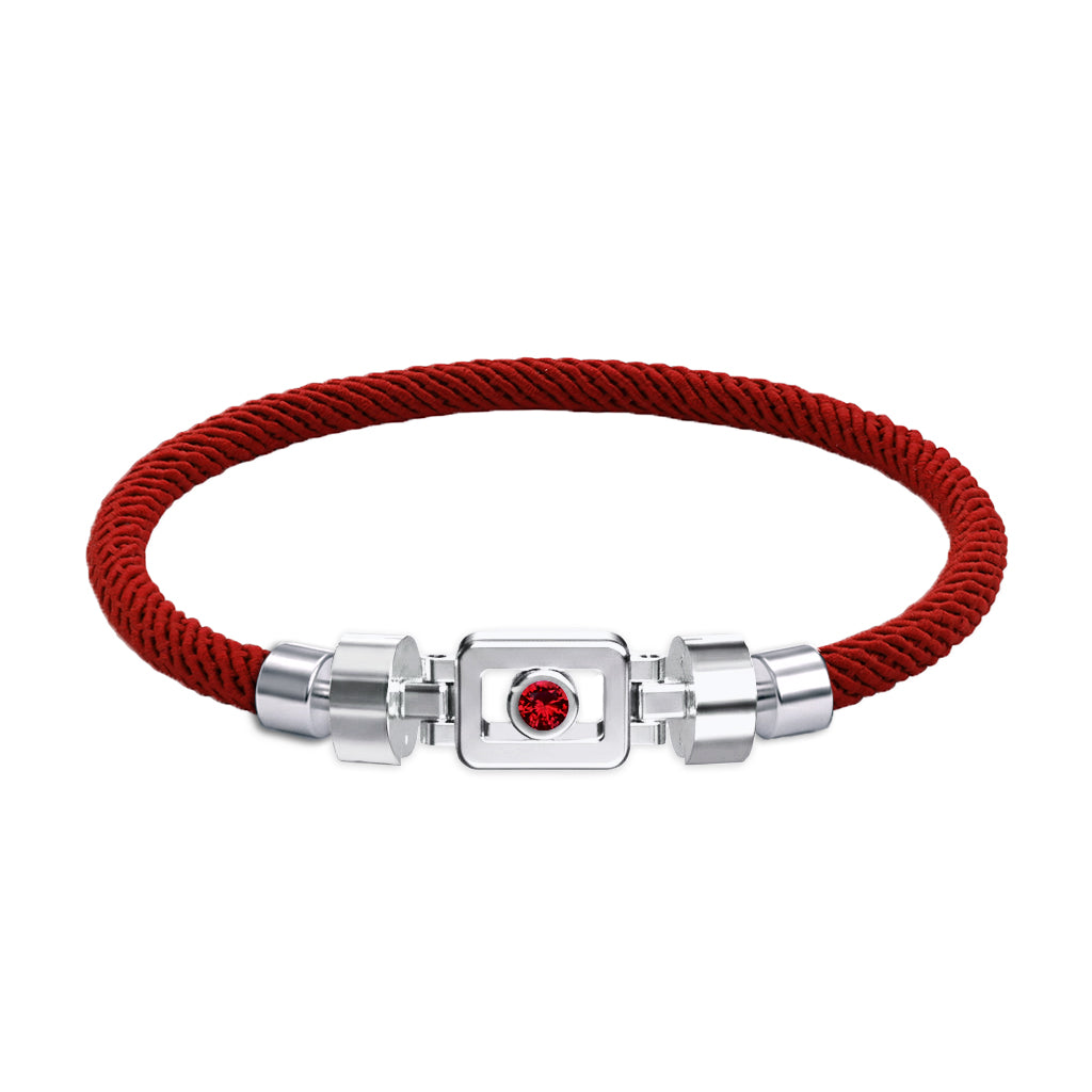 Ruby 925 Silver with Nylon XOXO Bracelet