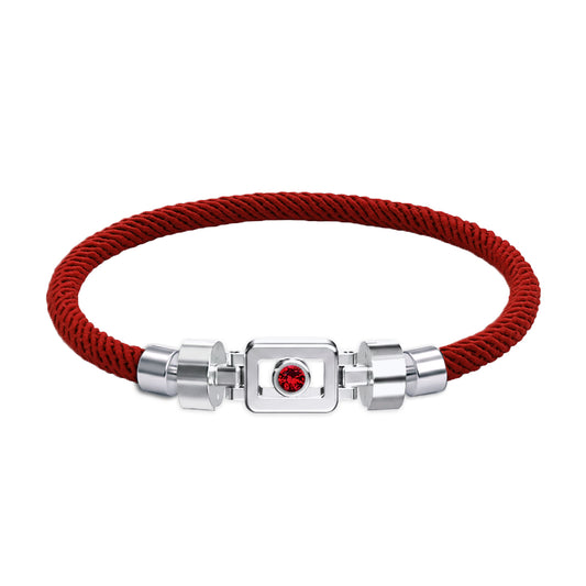 Ruby 925 Silver with Nylon XOXO Bracelet