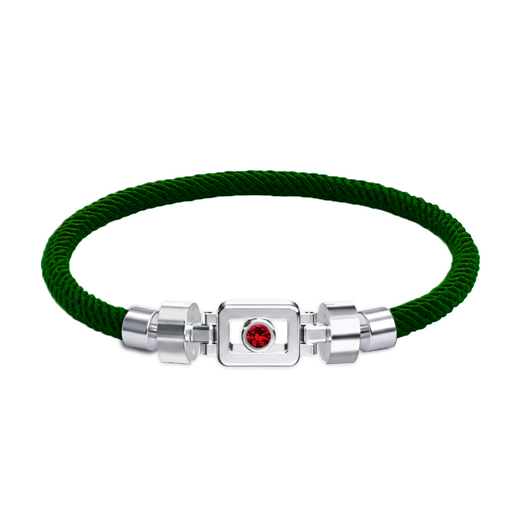 Ruby 925 Silver with Nylon XOXO Bracelet