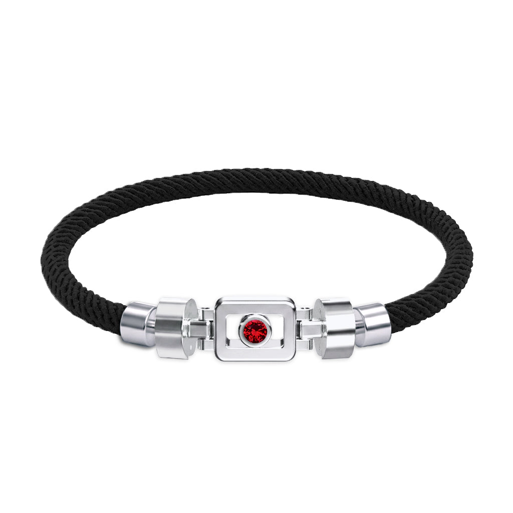 Ruby 925 Silver with Nylon XOXO Bracelet