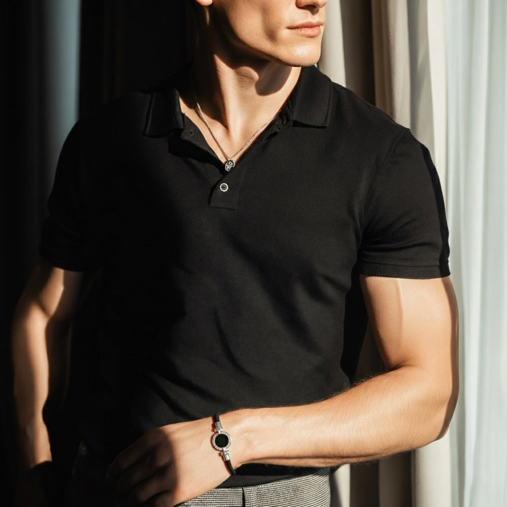 1889 Black Spinel 925 Silver Gemstone Bracelets