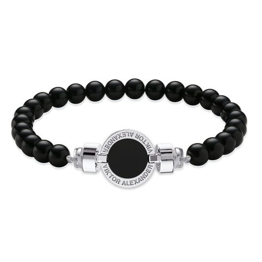 1889 Black Spinel 925 Silver Gemstone Bracelets