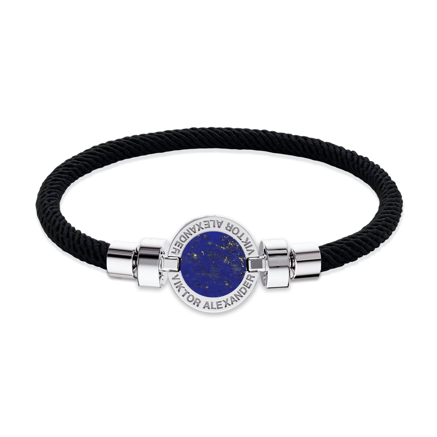 1889 Lapis Lazuli 925 Silver With Italian Nylon Bracelet
