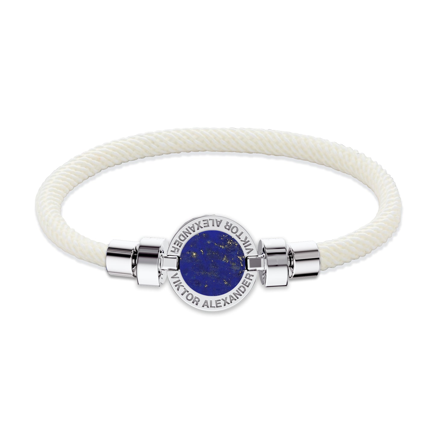 1889 Lapis Lazuli 925 Silver With Italian Nylon Bracelet