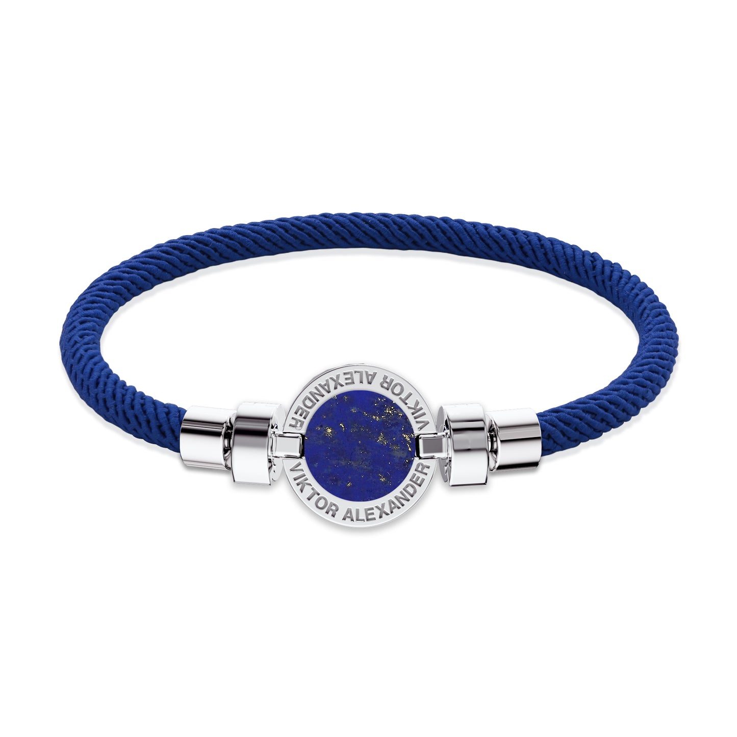 1889 Lapis Lazuli 925 Silver With Italian Nylon Bracelet