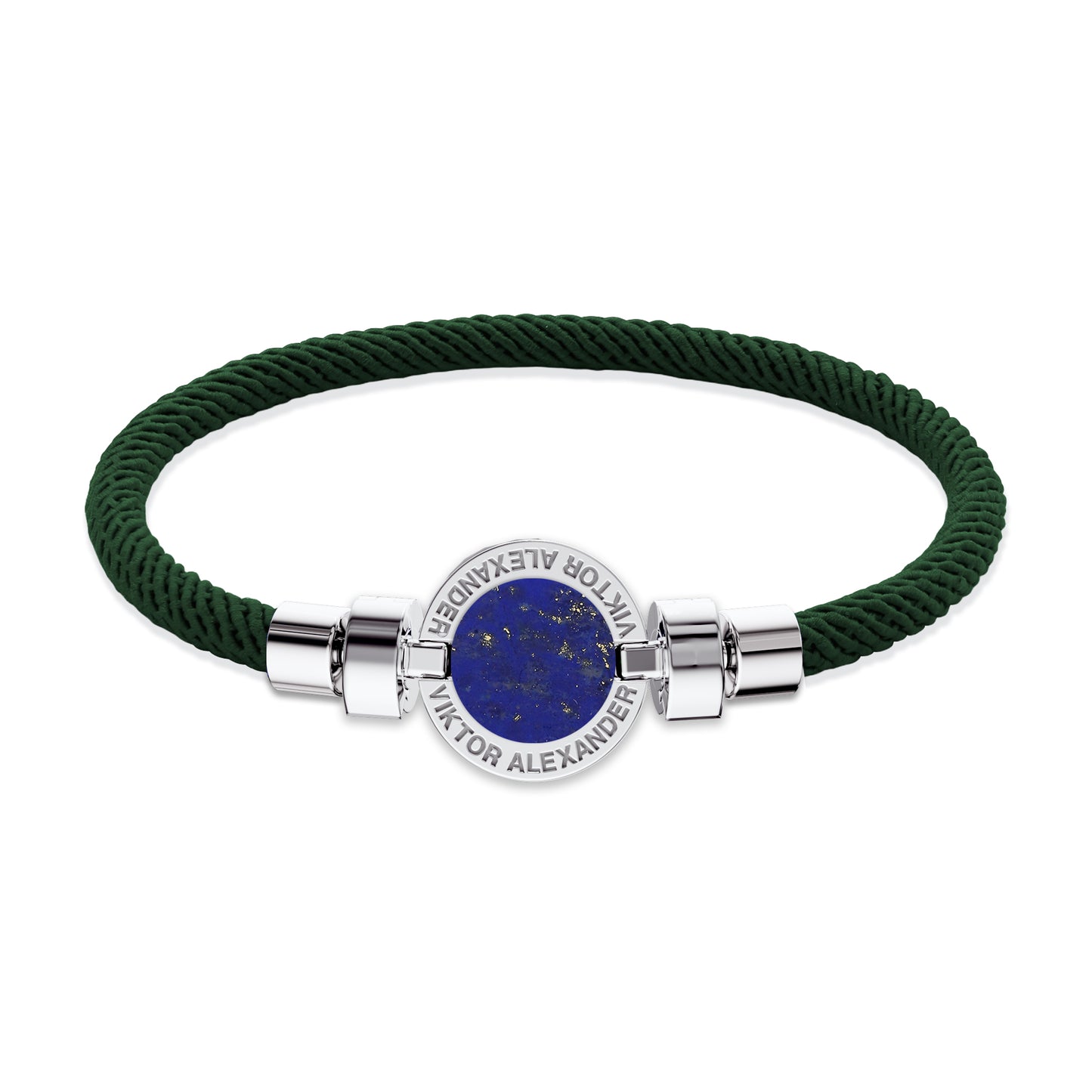 1889 Lapis Lazuli 925 Silver With Italian Nylon Bracelet