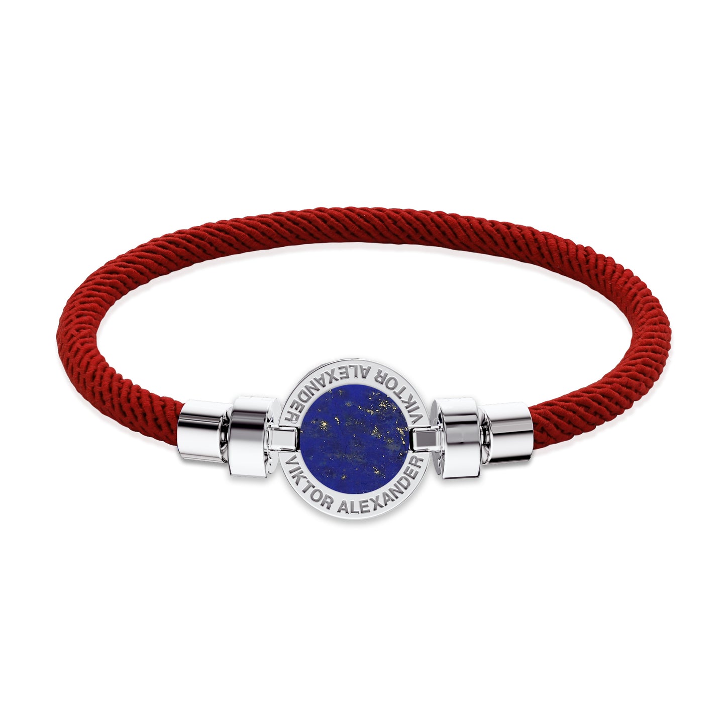 1889 Lapis Lazuli 925 Silver With Italian Nylon Bracelet