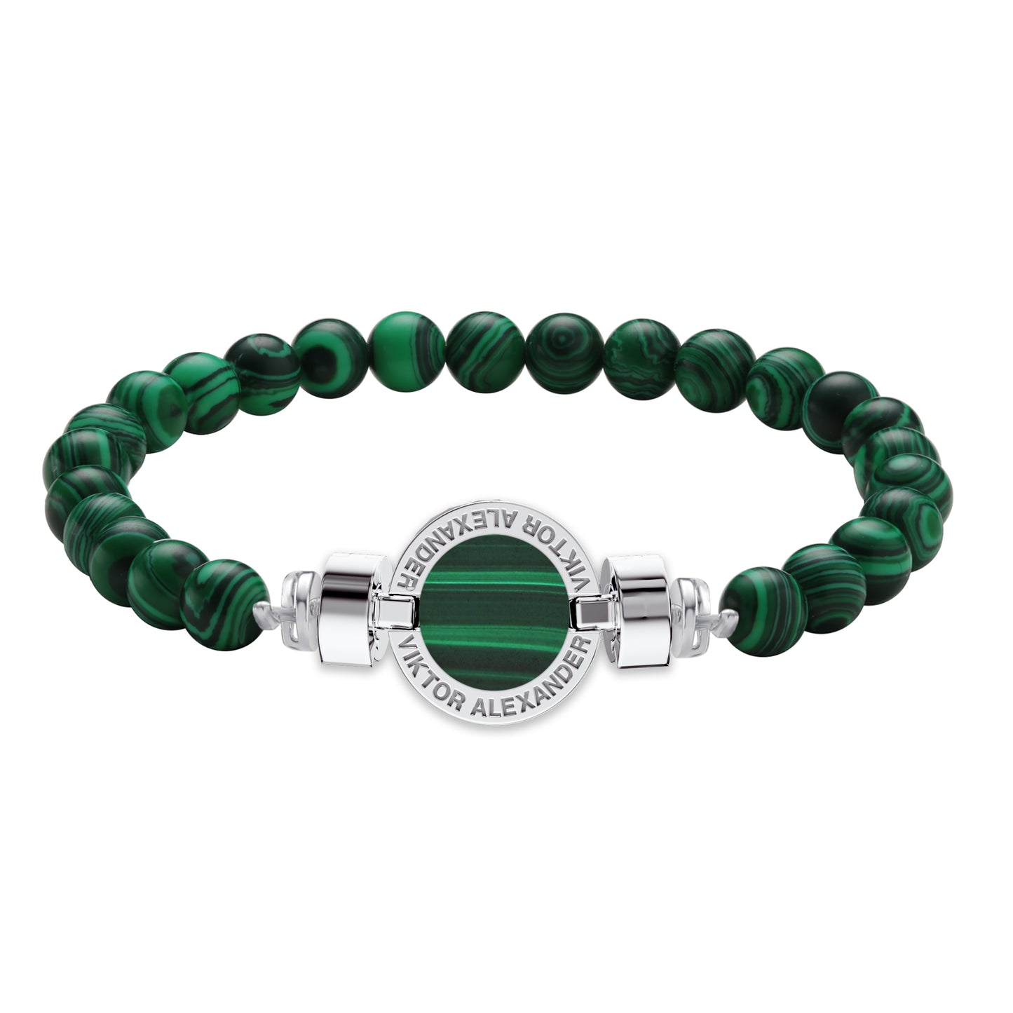 1889 Malachite 925 Silver Gemstone Bracelets