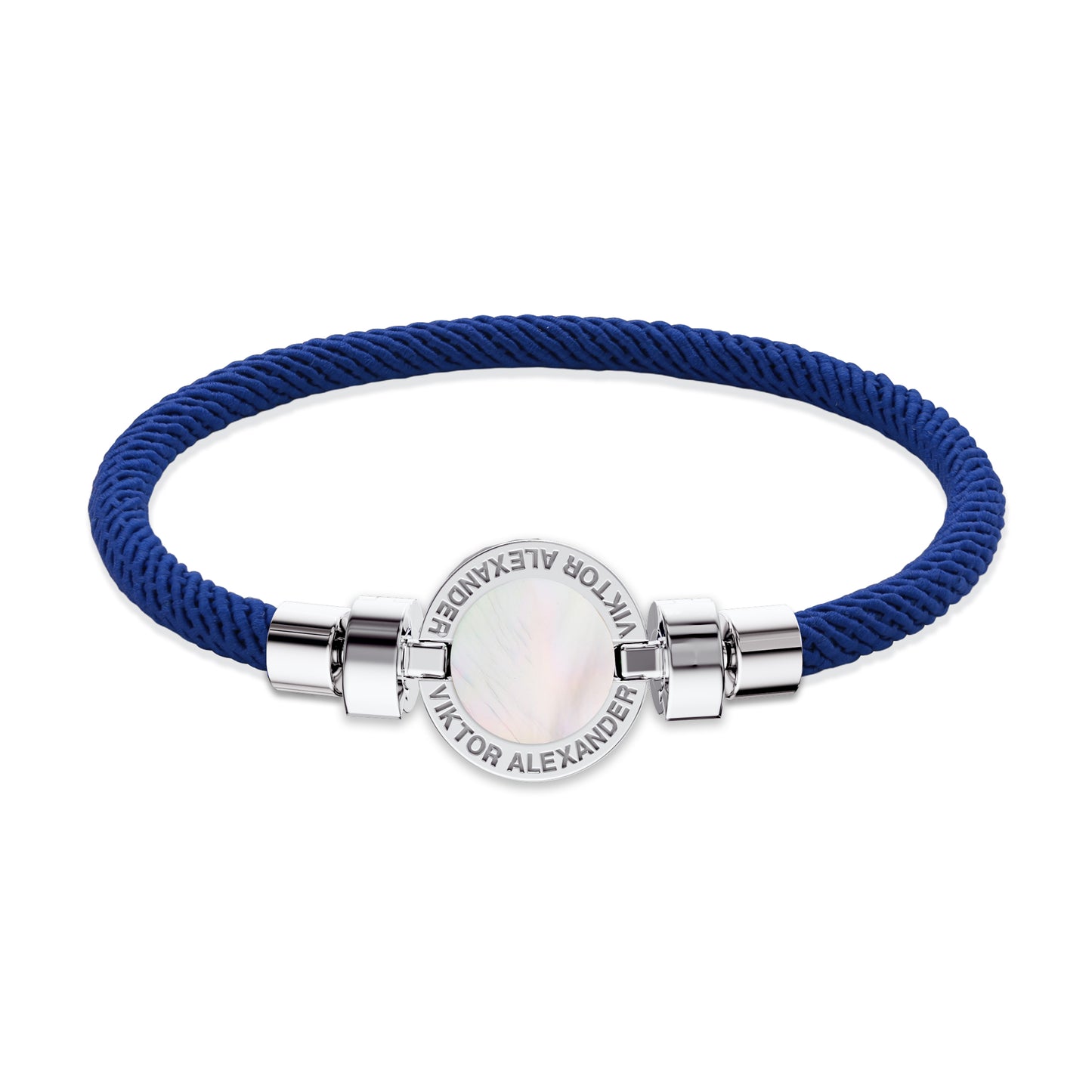 1889 Mother of Pearl 925 Silver Italian Nylon Bracelet