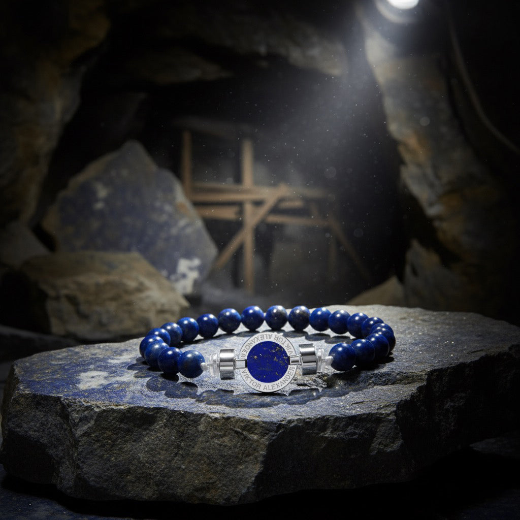 1889 Lapis Lazuli 925 Silver Gemstone Bracelets