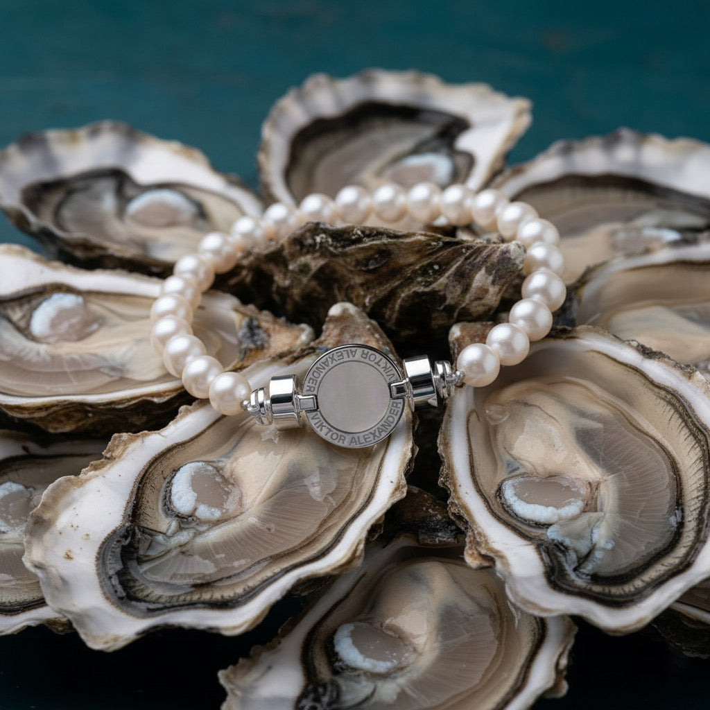 1889 Mother of Pearl 925 Silver Gemstone Bracelets