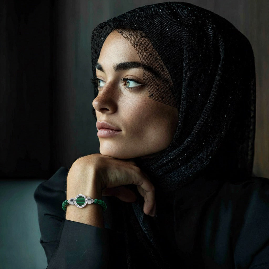 1889 Malachite 925 Silver Gemstone Bracelets