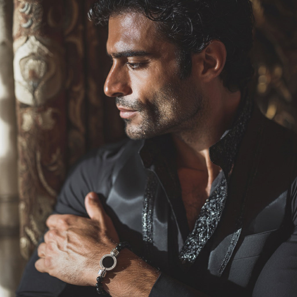 1889 Black Spinel 925 Silver Gemstone Bracelets