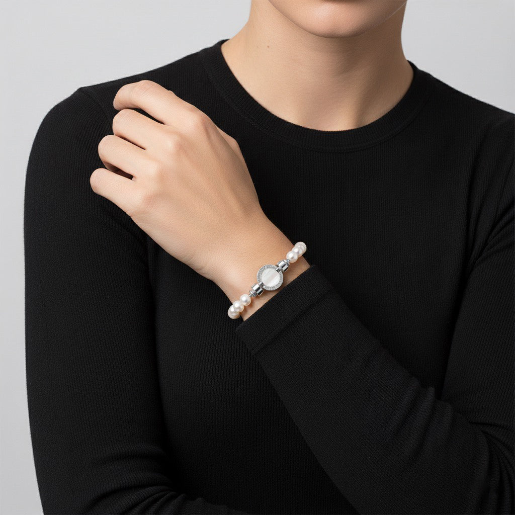 1889 Mother of Pearl 925 Silver Gemstone Bracelets