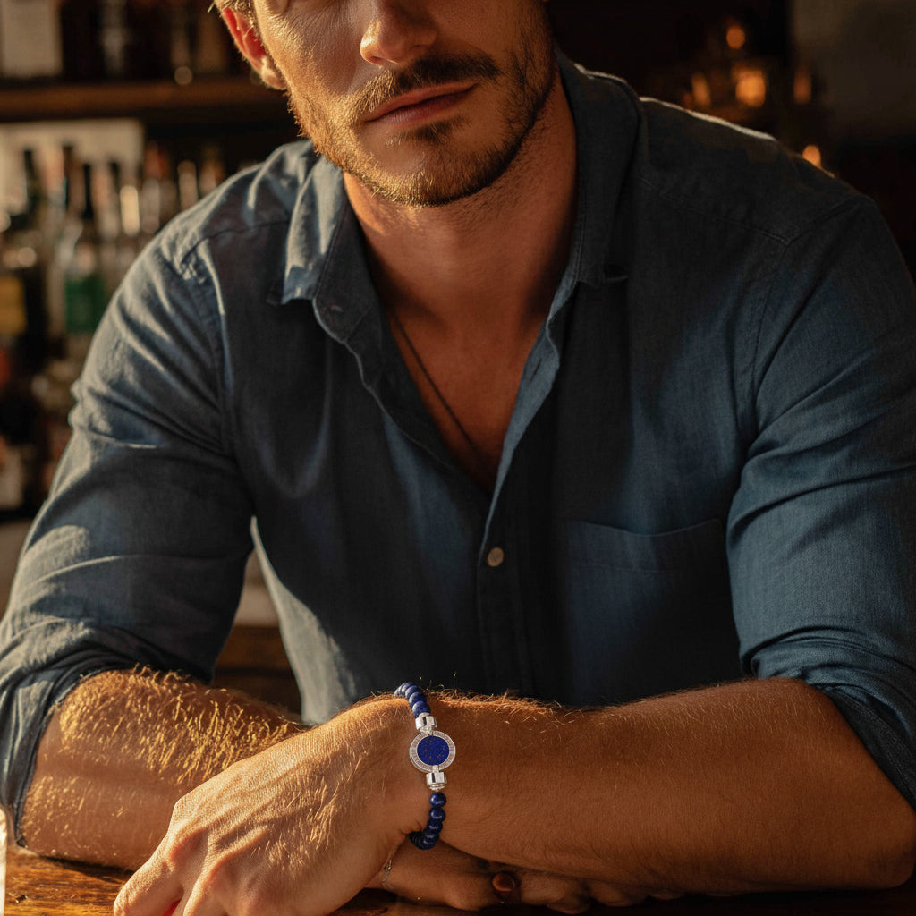 1889 Lapis Lazuli 925 Silver Gemstone Bracelets