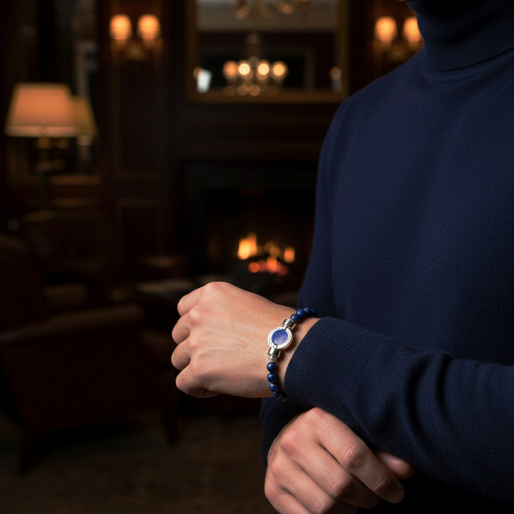1889 Lapis Lazuli 925 Silver Gemstone Bracelets