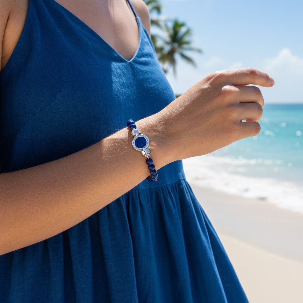 1889 Lapis Lazuli 925 Silver Gemstone Bracelets