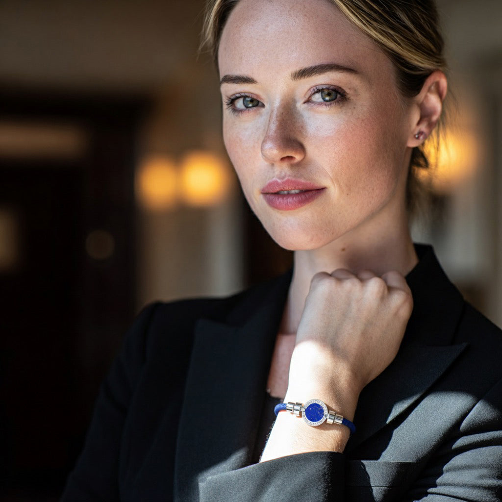 1889 Lapis Lazuli 925 Silver With Italian Nylon Bracelet