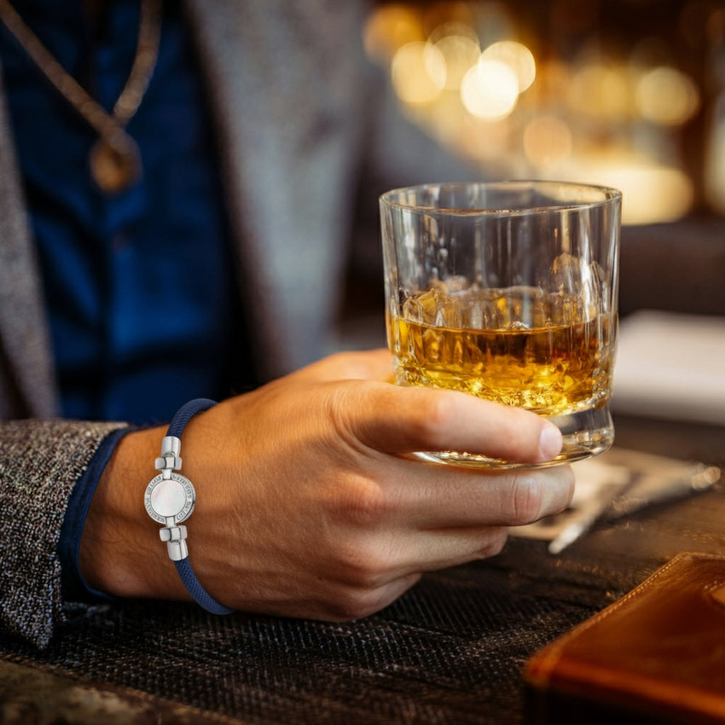 1889 Mother of Pearl 925 Silver Italian Nylon Bracelet