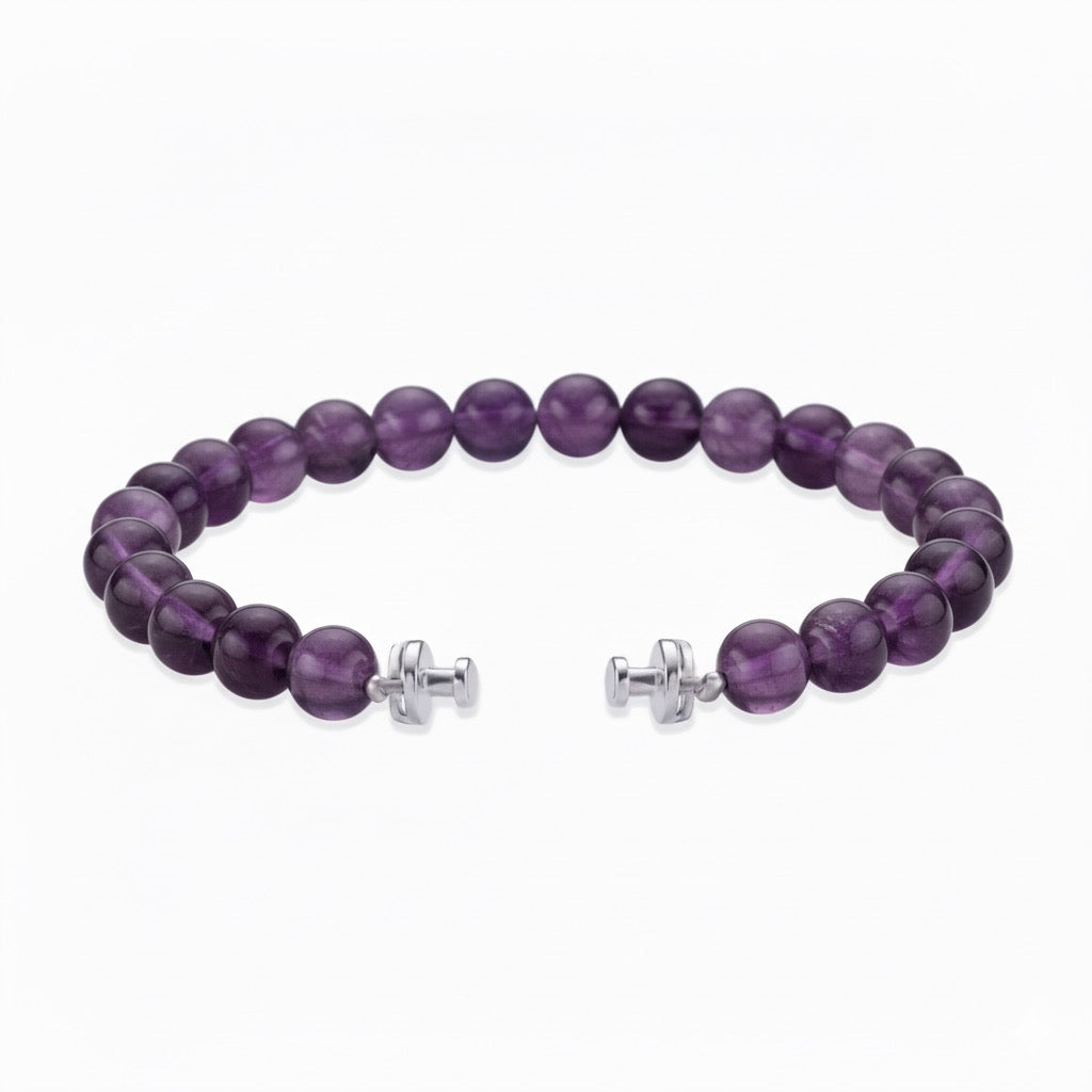 レガリア 6mm ブラックスピネルビーズブレスレット 925シルバーリンク