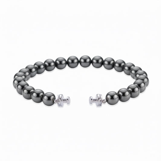 レガリア 6mm ブラックスピネルビーズブレスレット 925シルバーリンク