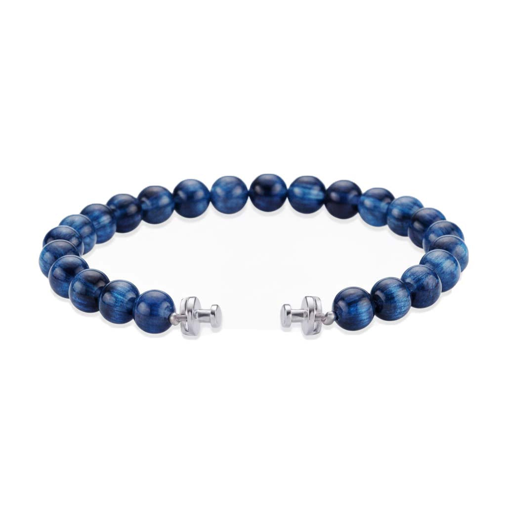 レガリア 6mm ブラックスピネルビーズブレスレット 925シルバーリンク