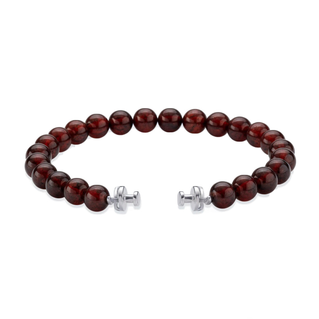 レガリア 6mm ブラックスピネルビーズブレスレット 925シルバーリンク