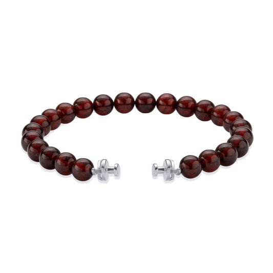 レガリア 6mm ブラックスピネルビーズブレスレット 925シルバーリンク