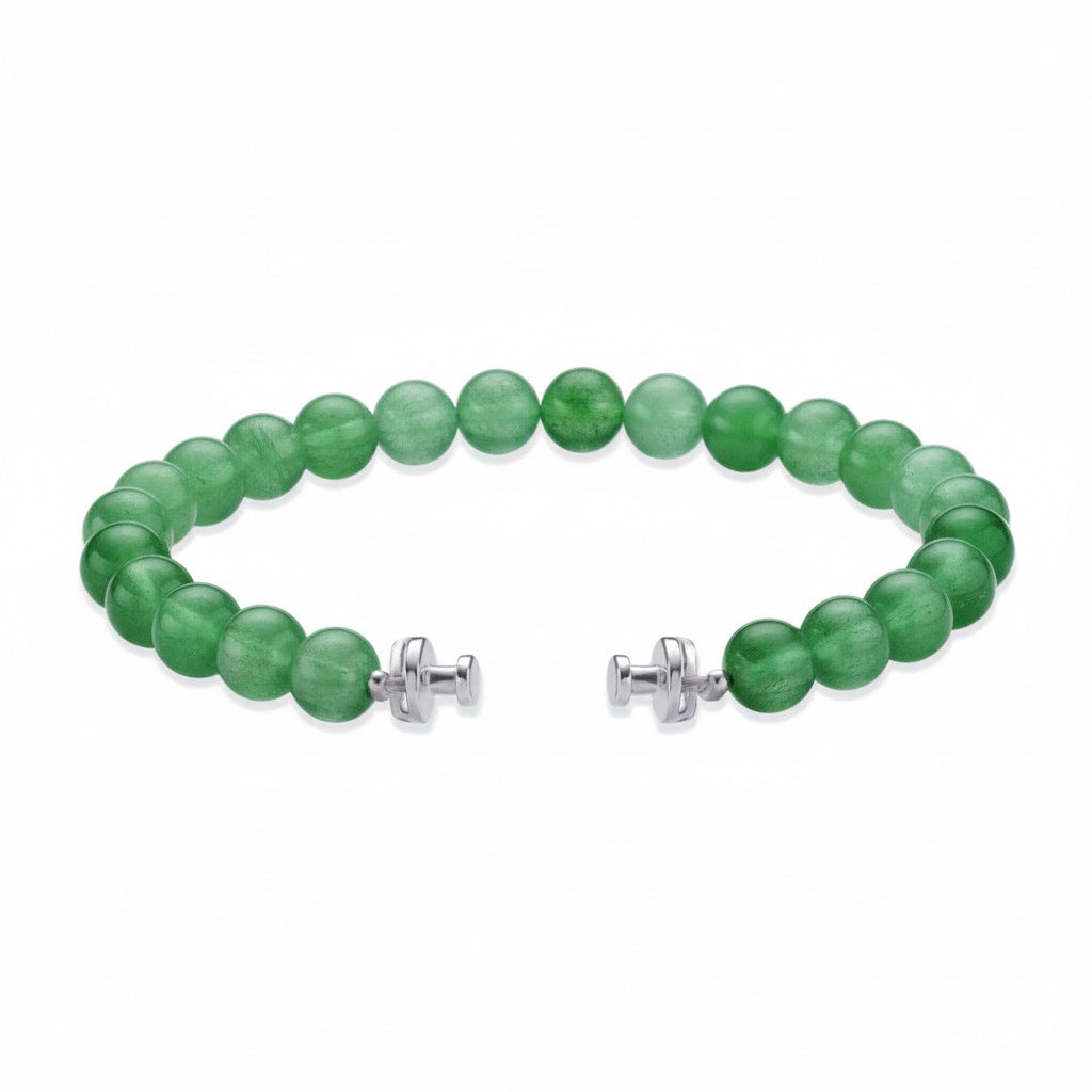 レガリア 6mm ブラックスピネルビーズブレスレット 925シルバーリンク