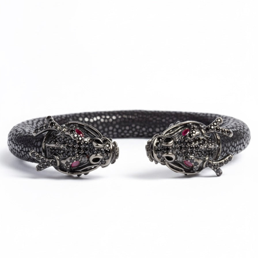 Draco 925 Black Spinel & Ruby Stingray Bracelet
